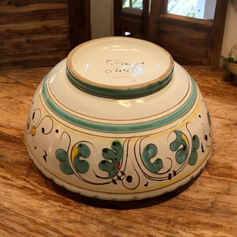 Vintage P.V. Italy Ceramic Pottery Rooster Bowl Hand Painted Mid Century - Picture 4 of 10